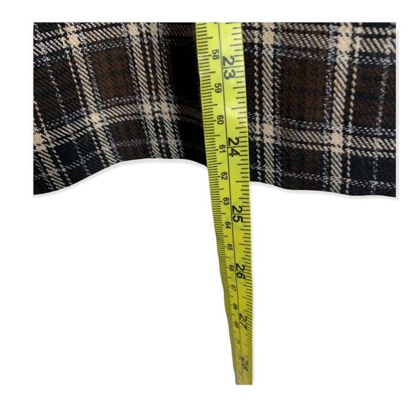 Vintage 90s My Michelle Brown Black Plaid Blazer Large - Picture 7 of 8